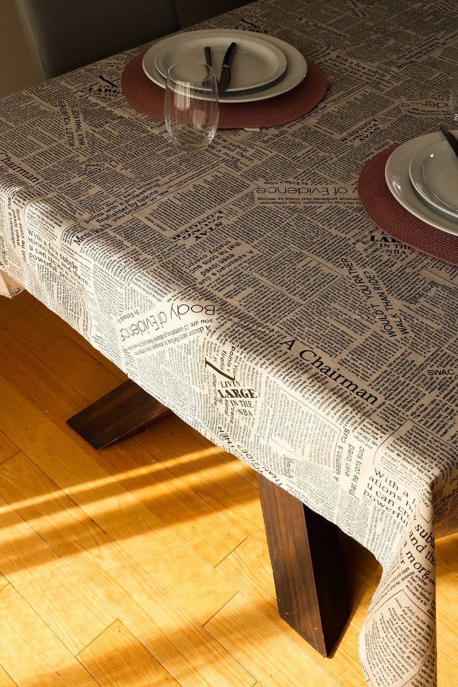 Casa Mia - Wholesale Tablecloth - Printed Tablecloth Newspaper Style Design2