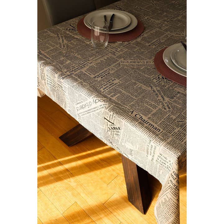 Casa Mia - Wholesale Tablecloth - Printed Tablecloth Newspaper Style Design2