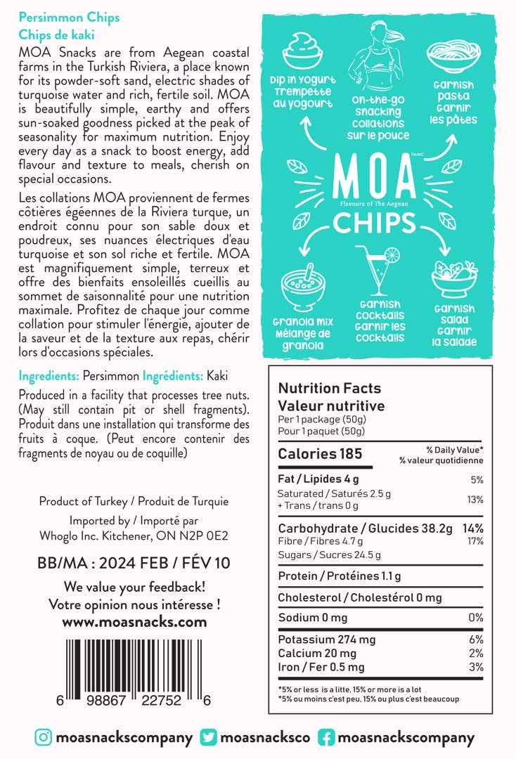 MOA Snacks - Wholesale Dried/Dehydrated Fruit - Dried Persimmons - So chewy and full of flavour1