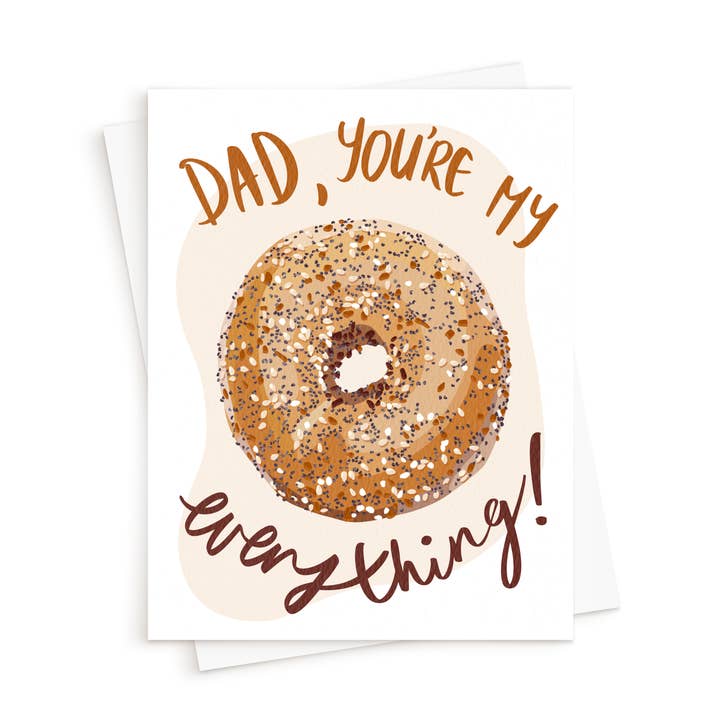 The Everything Bagel Father's Day Card for wholesale by Queen B Cards