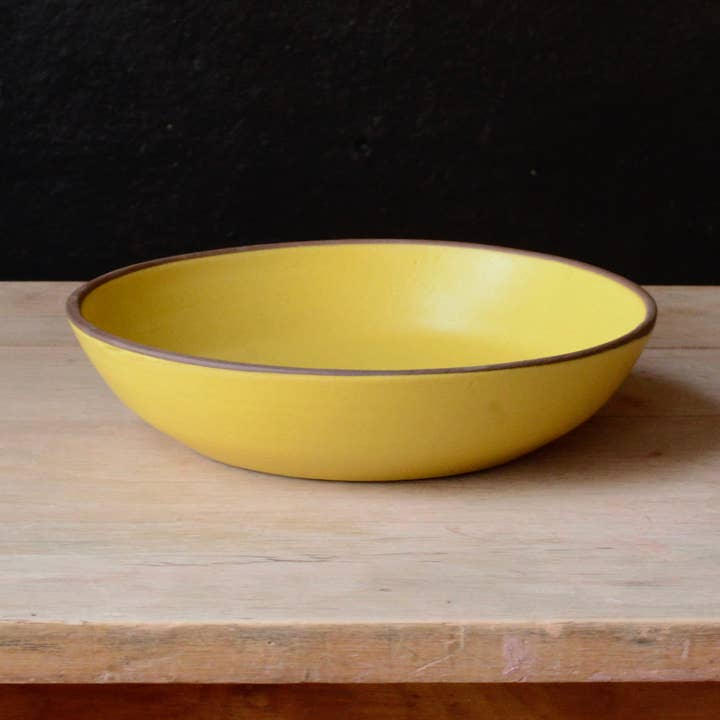 Pasta Bowl - Matte Yellow - 8x2" for wholesale by Rose Line Pottery