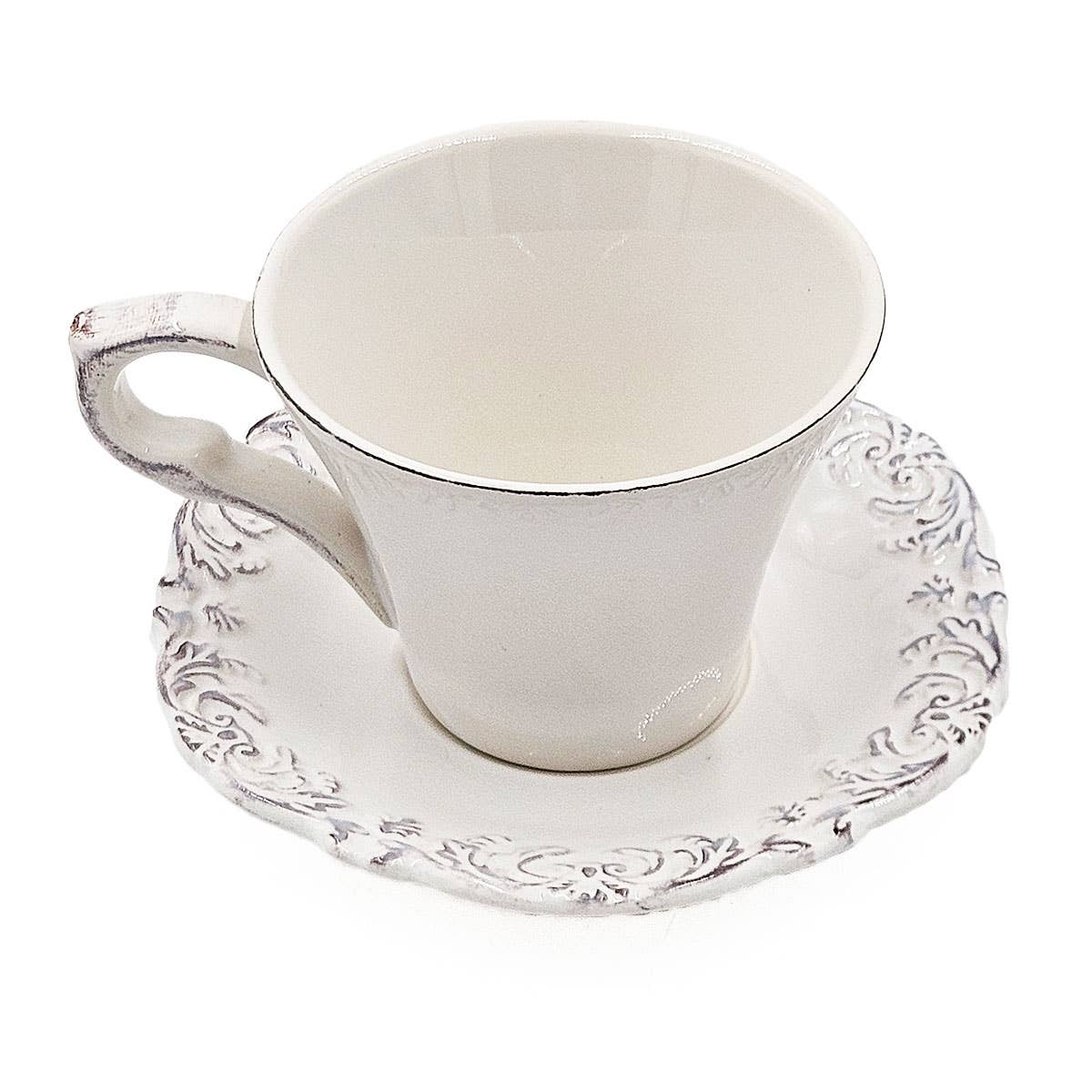 A&B Home Group Inc. – Chávena de chá por atacado – Conjunto de 2 Chávenas e Pires Brancos 24S/CTN1