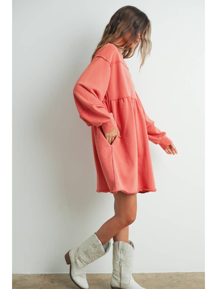 BUTTERMELON – wholesale Dress – Women's – Fall Full Sleeve Winter Mini Dress - BMD750725