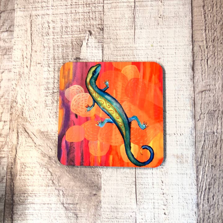 GP Originals - Wholesale Coasters - Gecko desert 4 Piece Coaster Set, southwest art1