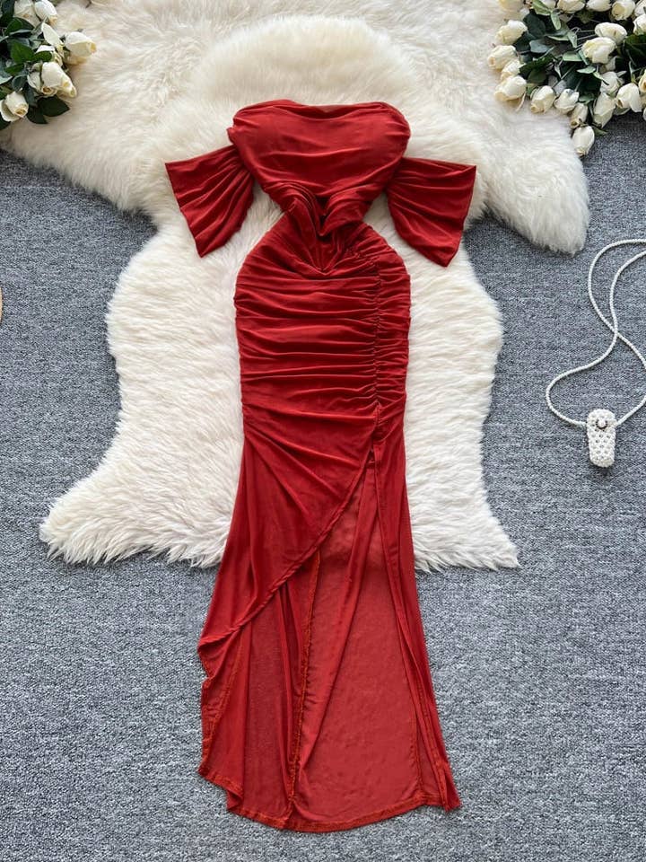 Elegante One-Shoulder Ruches Bodycon Jurk voor wholesale door StyleGalX