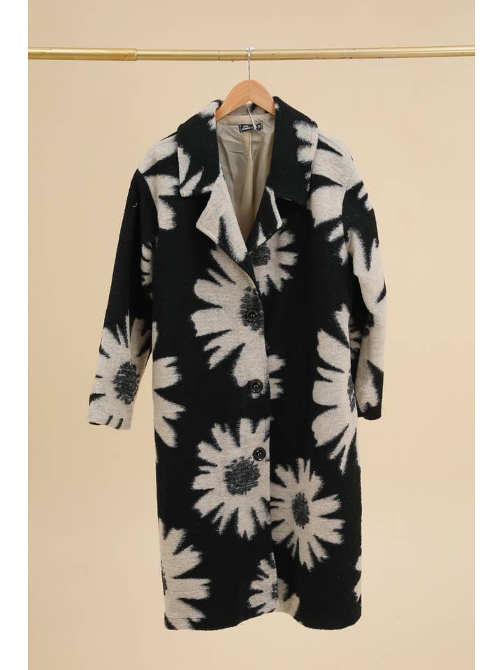 la maison des fibres naturelles - Wholesale Coat – Women’s - Printed coat in wool blend 99201 80% wool 20% polyester