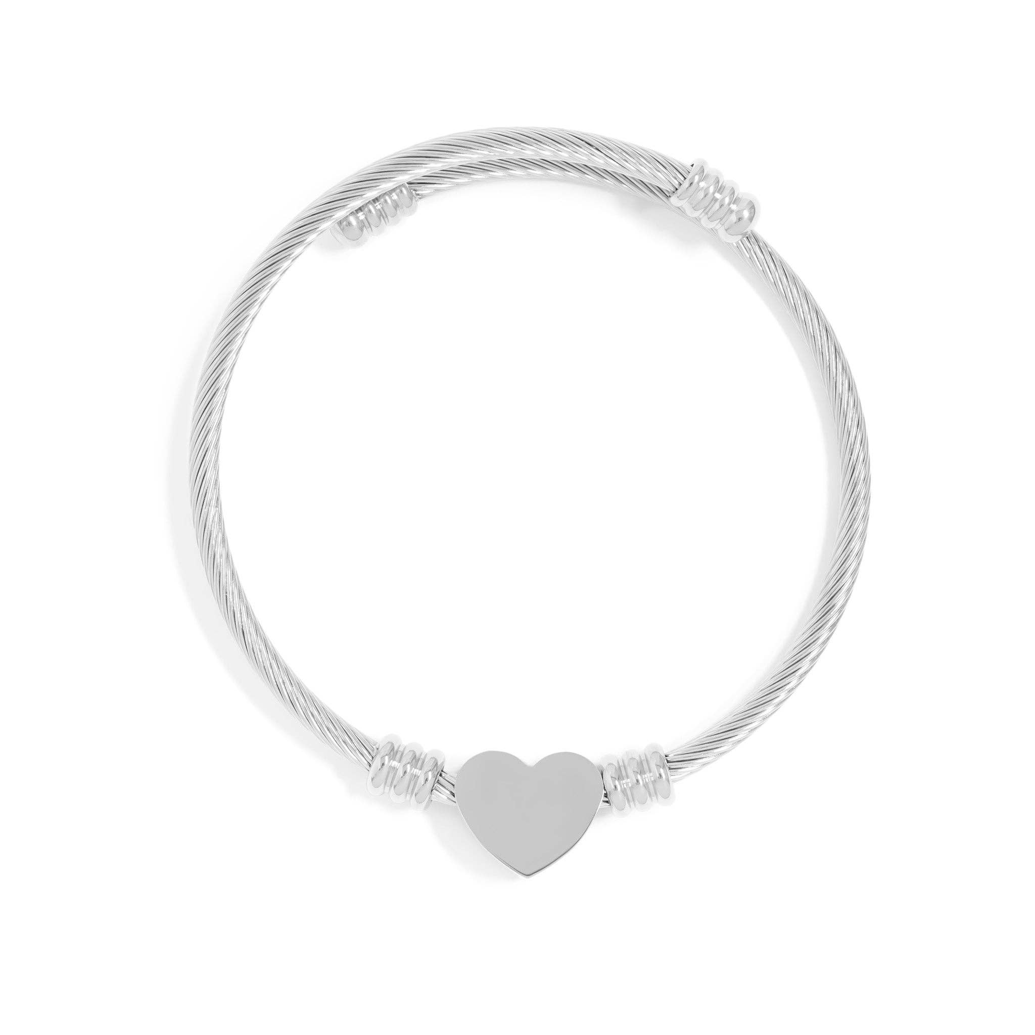 WJW - Wholesale Cuff Bracelet - 18K Gold PVD Stainless Steel Engravable Heart Cuff Bracelet2