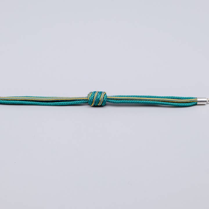 La Fabrique du Noeud – Engroshandel Flettet armbånd – Paracord-armbånd med grøn og gul spiralknude2