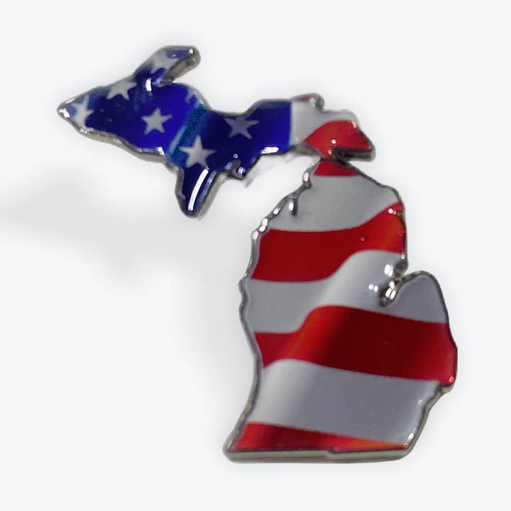Épingle : Carte du Michigan Drapeau Américain pour la vente par My State Designs