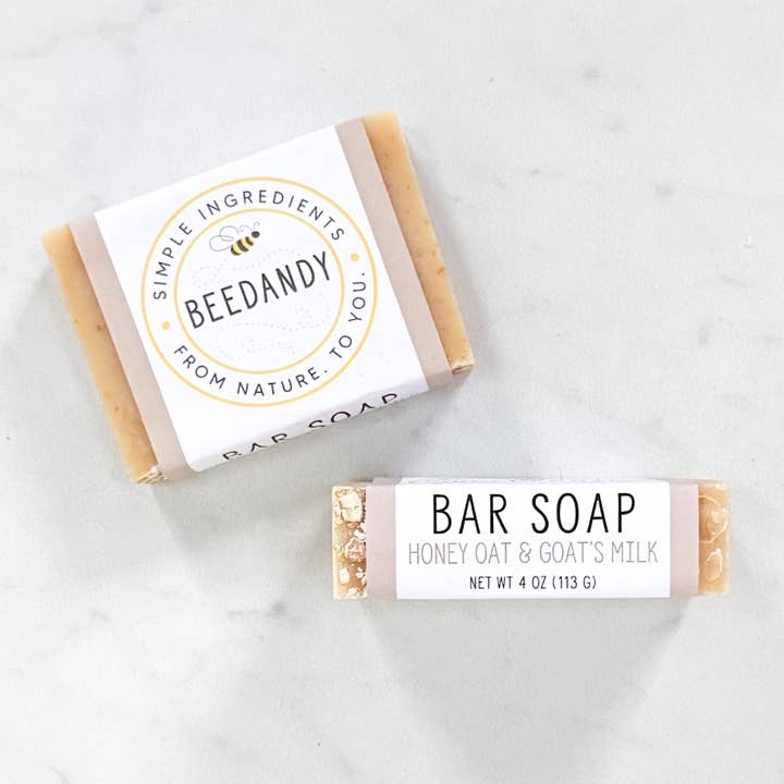 Bar Soap, Honey Oat with goat's milk, all natural, 4 oz for wholesale by Beedandy