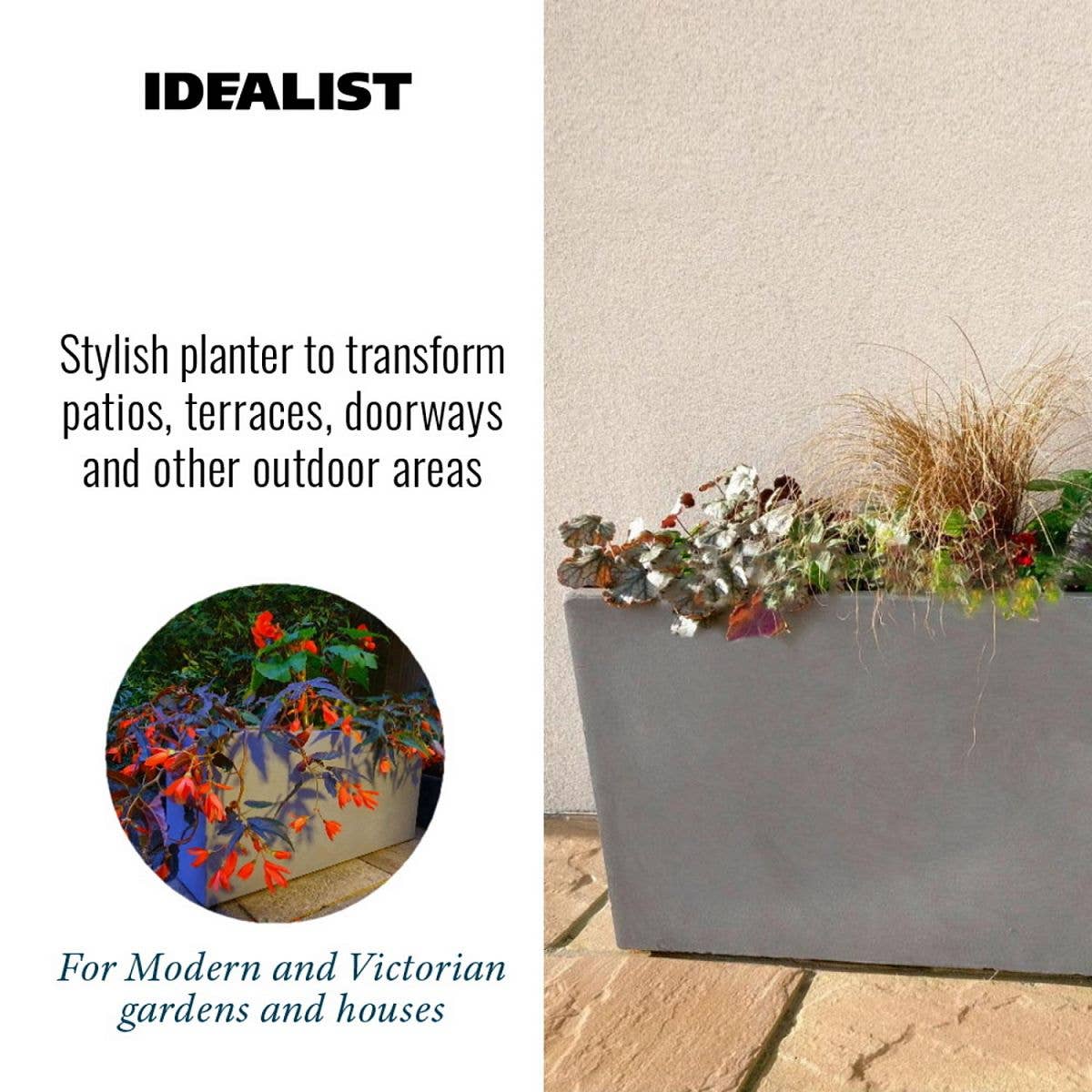 Idealist Lite Fibrestone Planters - Vente Jardinière - Potager contemporain léger en béton résistant au gel13