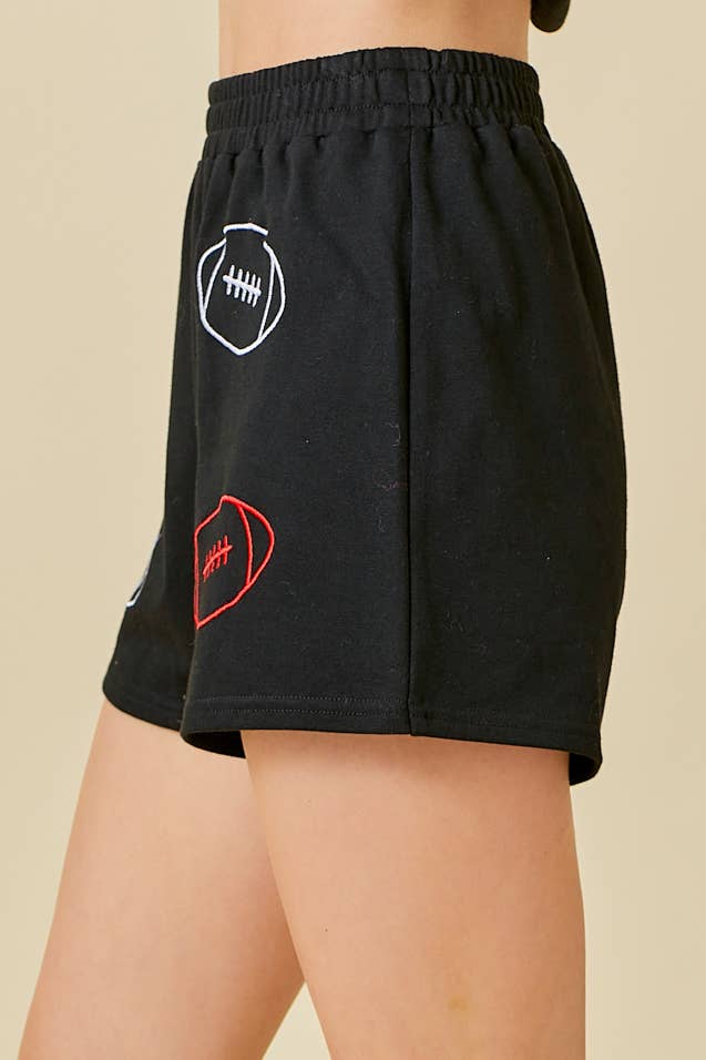 NOIR Shorts de football EMB Game Day en vente sur Faire3