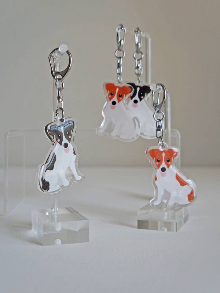 Llavero de Epoxi Jack Russell para venta al por mayor de kiwi & WILLOW