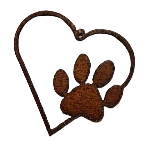 Universal Ironworks USA - Vendita all'ingrosso Decorazione - Ornamento a forma di cuore con zampa solida per animali domestici2