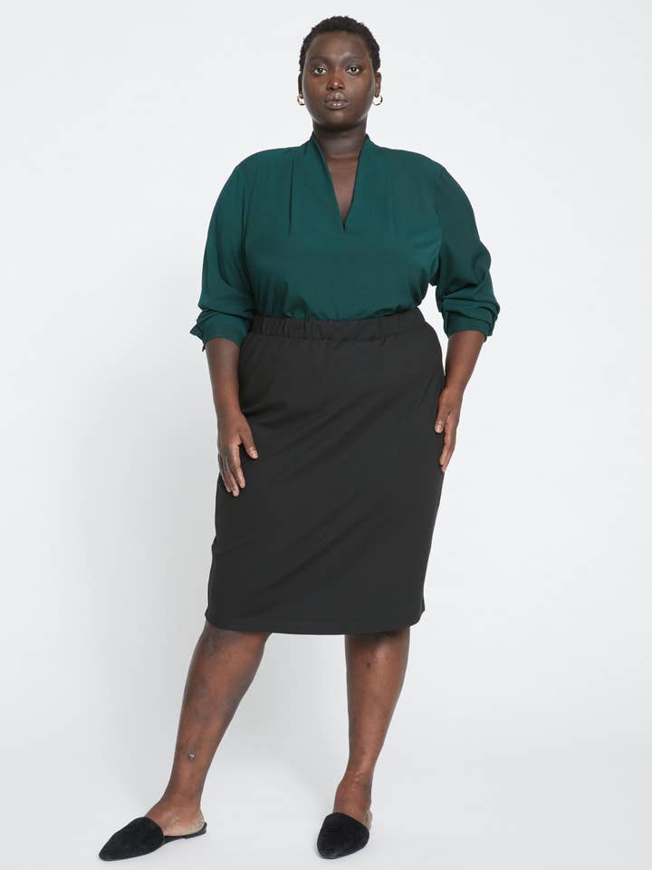 Danube Ponte Skirt - Black for wholesale by Universal Standard