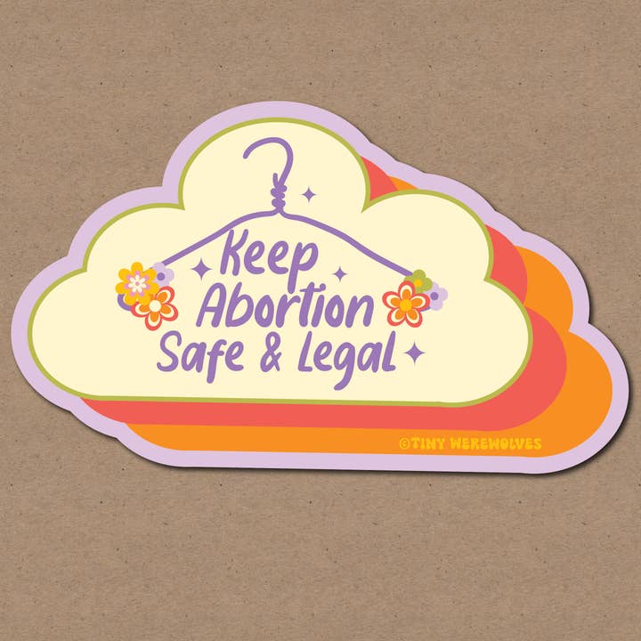 Keep Abortion Safe & Legal Sticker for wholesale by Tiny Werewolves