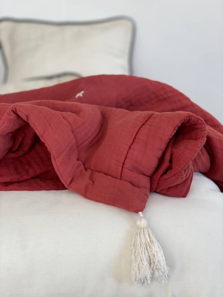 MARILOU Fleecefilt//Terracotta/Ecru för wholesale av bihan