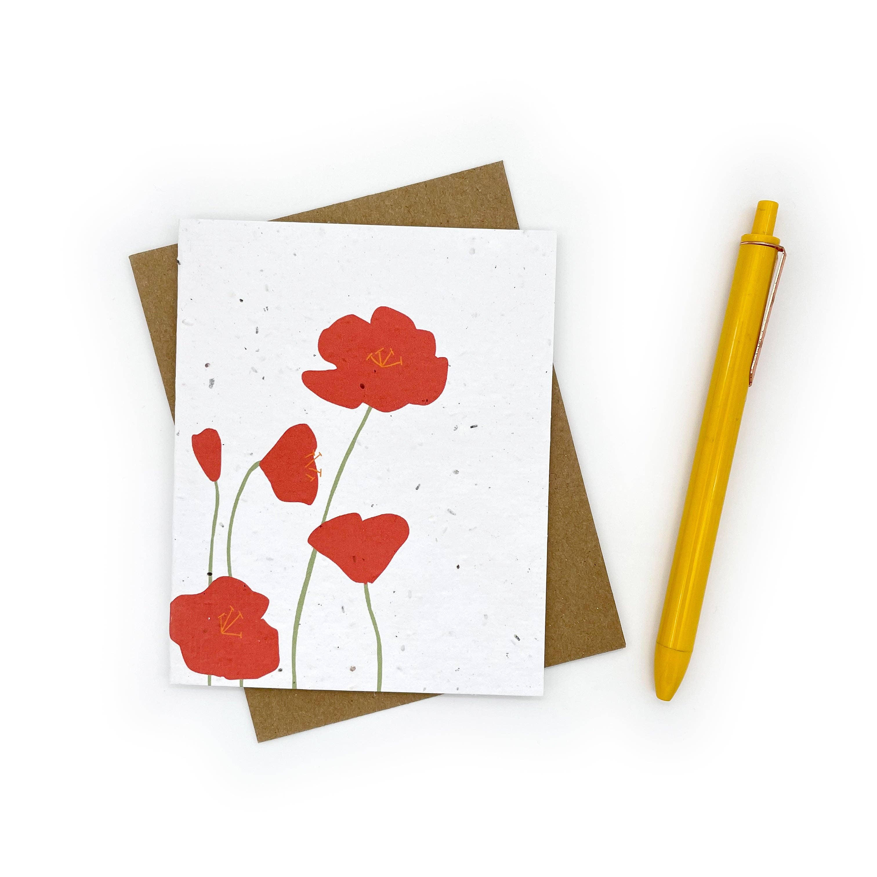 Cato & Company - Wholesale Everyday Greeting Card - Poppy Blank Notecard3