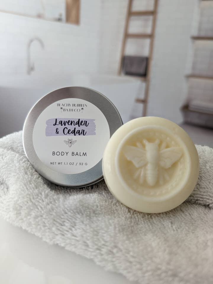 Lavender & Cedar Body Balm for wholesale by Beachy Bubbles Bath Co