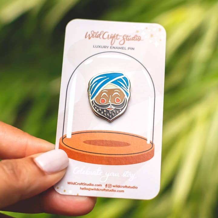 Wild Croft Studio - Wholesale Lapel Pin/Button - Sardarji Hard Enamel Pin0