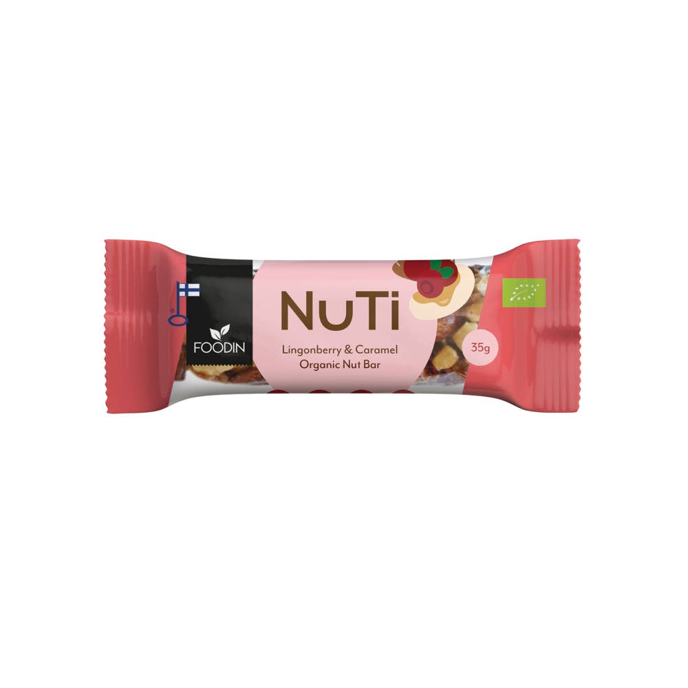 Foodin - Wholesale Snack Bar - NUTI Lingonberry & Caramel organic 35 g