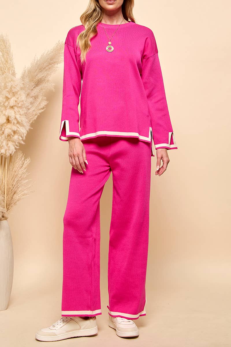 Cezele - Wholesale Lounge Set - Women's - Long Sleeves and Wide Leg Pants Matching Set26