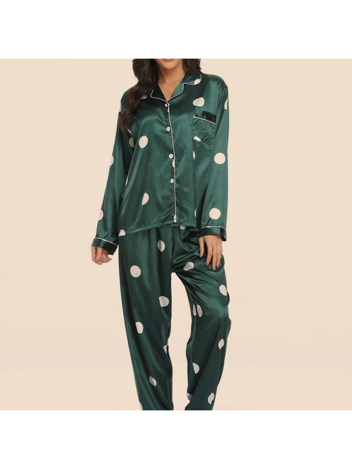 pinkblu02 - Wholesale Pyjamaset - Dames - Dames Casual Satijnen Pyjamaset met Lange Mouwen en Revers6