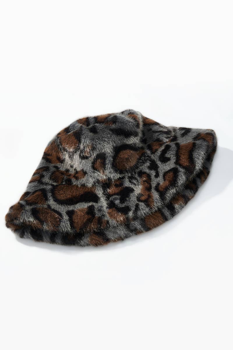 BYREN | ÉLINE L'ATELIER – Gorro - Mulher por atacado – Bob em pele falsa de leopardo MJ213SD1