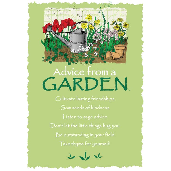 Advice from a Garden Greeting Card - Blank for wholesale by Advice for Life by Your True Nature