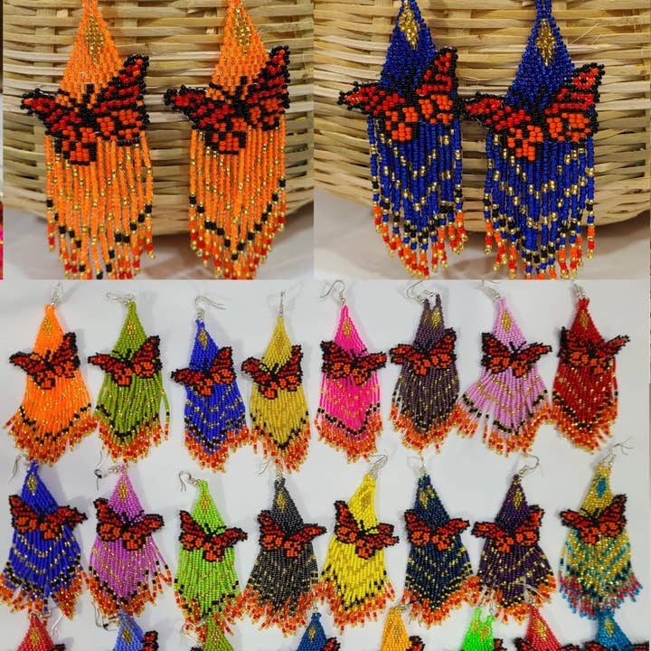 Beaded Butterfly earrings for wholesale by Casa Gianella LLC