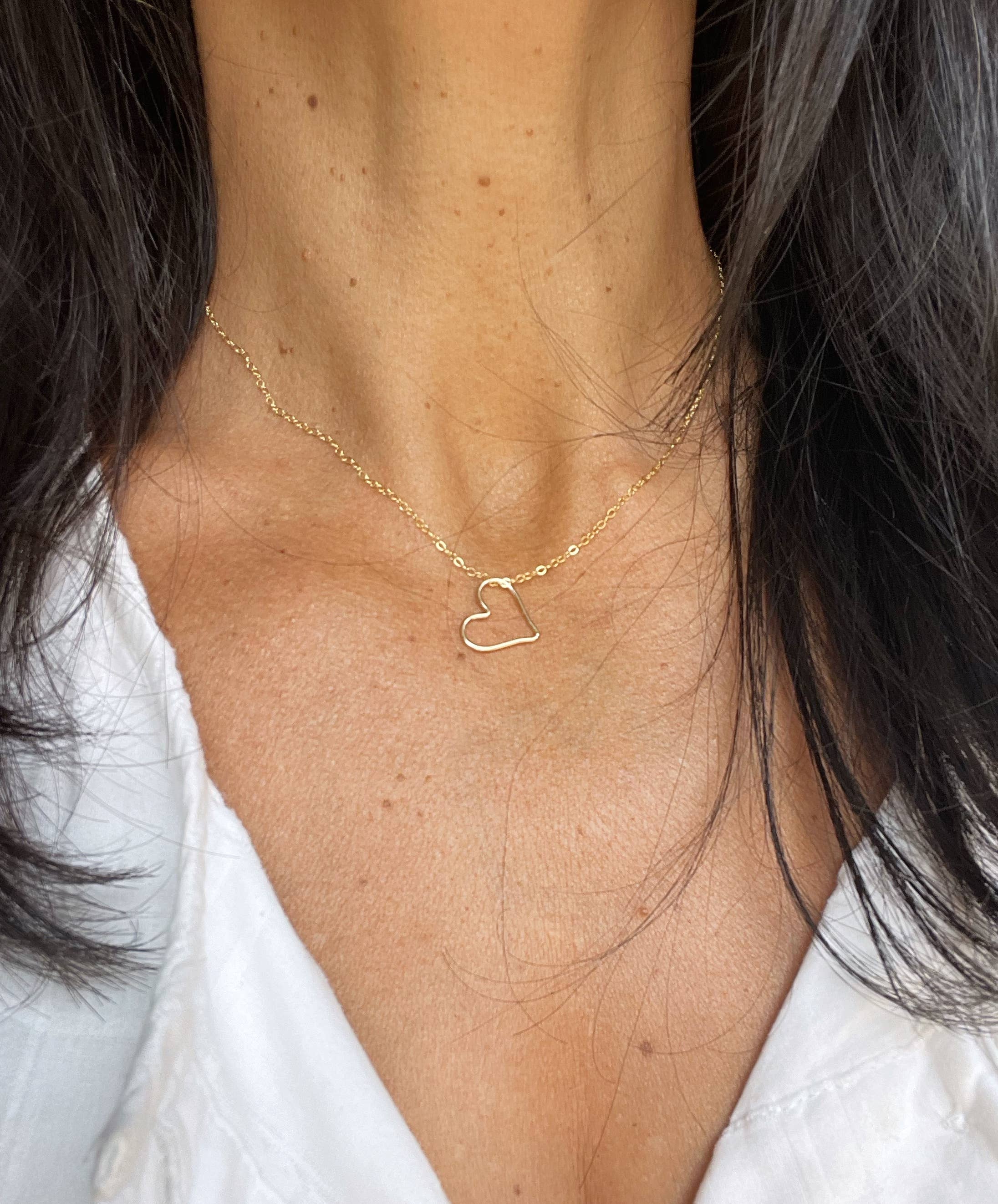 Quinn Sharp Handmade - Wholesale Pendant/Charm Necklace - Floating Heart Necklace | 14kt Gold Filled3