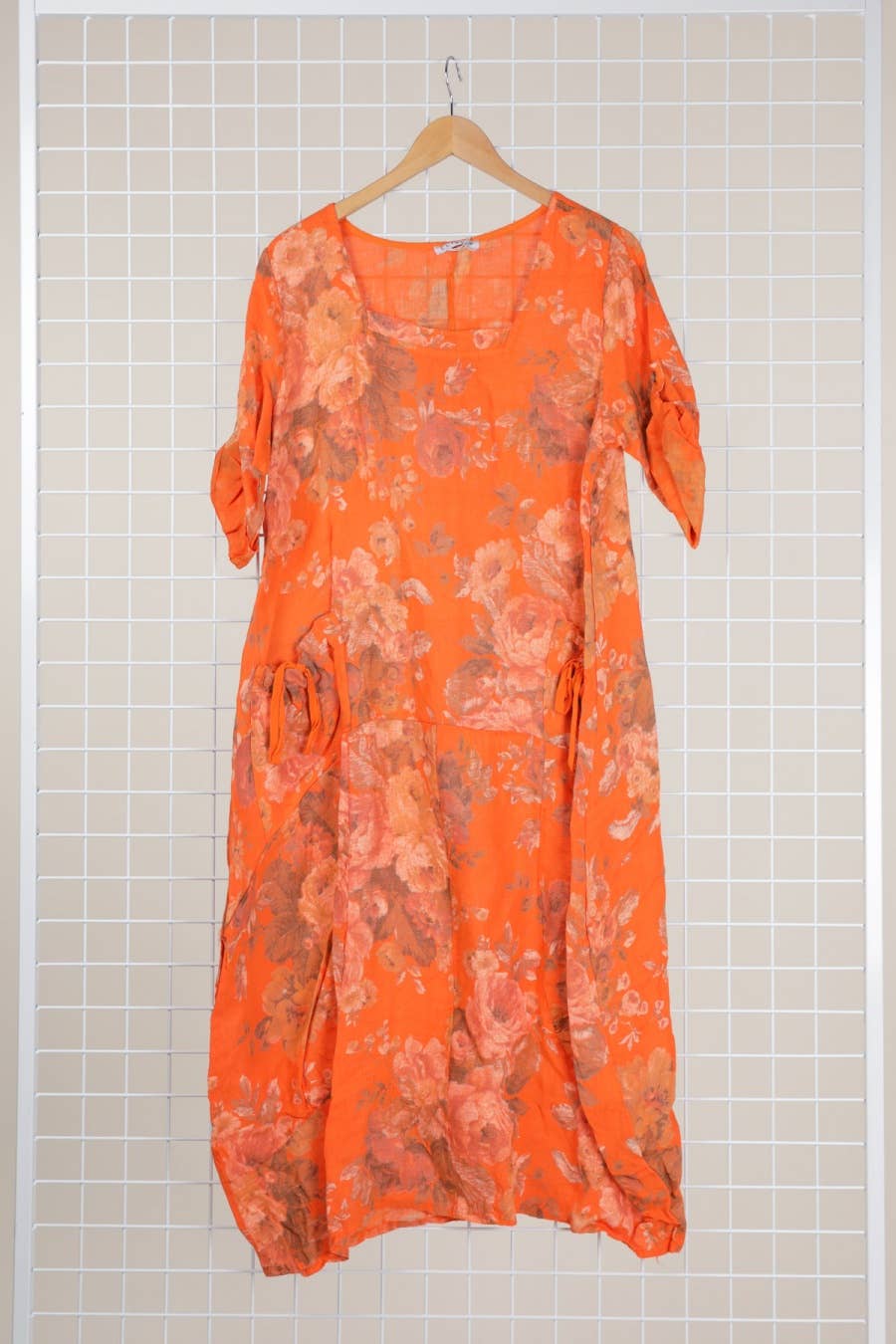 la maison des fibres naturelles – Großhandel Kleid – Damen – Leinenkleid mit floralem Muster, 100 % Leinen, Modell 6796718