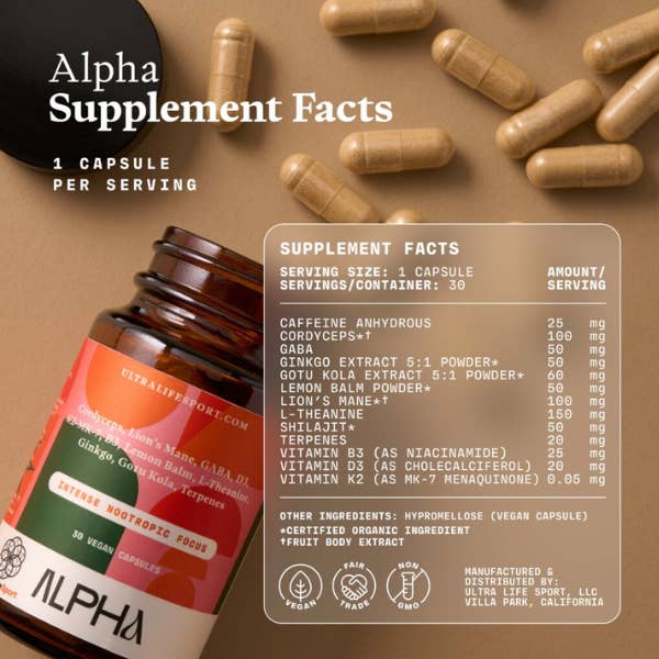 AlchePharma Naturals - Wholesale Oral Supplement/Vitamin - Ultra Life Sport - Alpha Nootropic 5