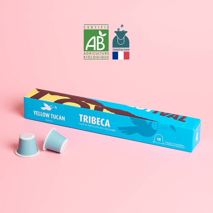 Tribeca organic compostable coffee capsules for wholesale by Yellow Tucan
