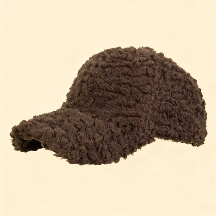 DOUBLJU - Wholesale Baseball Cap - Women's - SIMPLE LAMB WOOL BASEBALL CAP_CWAH047426