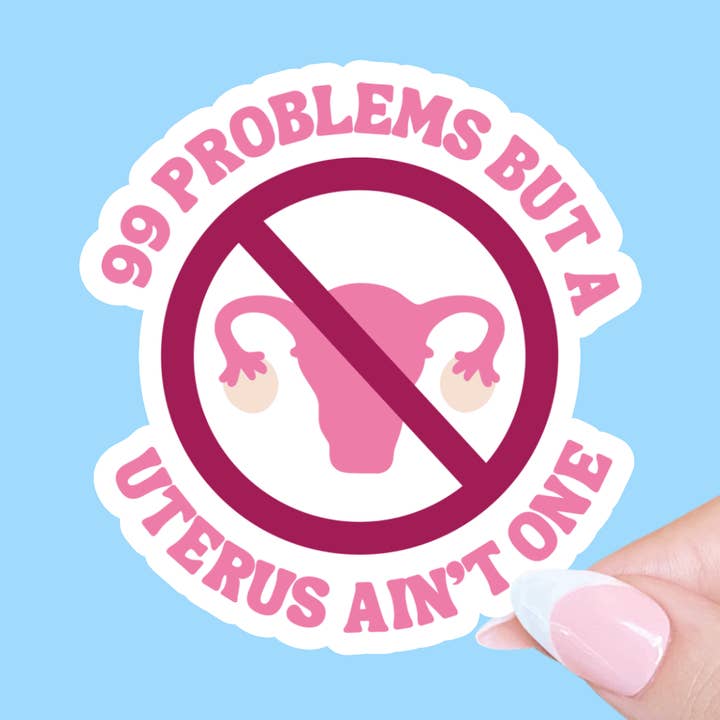 Funny hysterectomy sticker, Funny sticker, Uterus sticker for wholesale by Radical Buttons