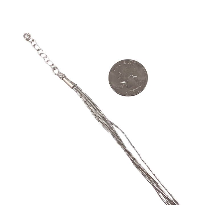Select Lines - Wholesale Link & Chain Necklace - Liquid Silver 5-Strand 18" Necklace Sterling Silver