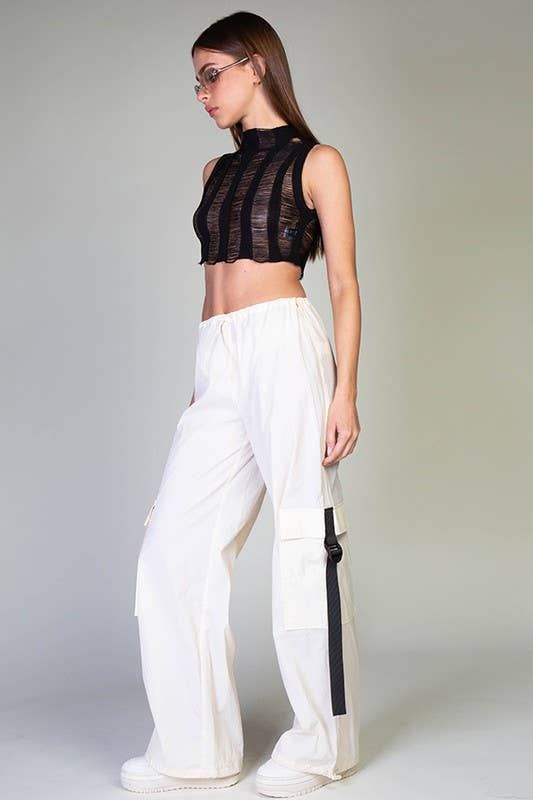 Rehab Lab - Wholesale Pants - Women's - Low Rise Cargo Parachute Pants With Contrast Strap13