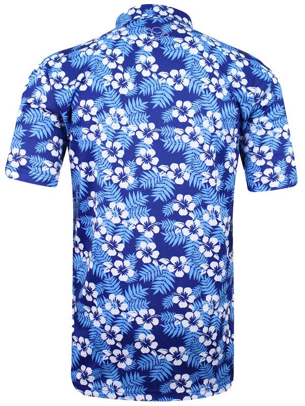 Tattoo Golf Clothing - Wholesale Polo - Men's - Aloha Cool-Stretch Men's Hawaiian Golf Shirt (Blue)1