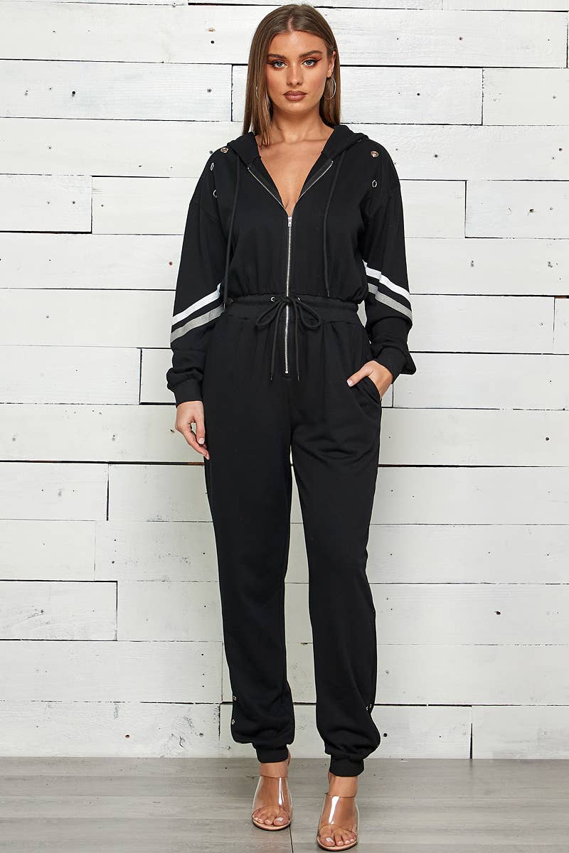 Shop Michella – Großhandel Jumpsuit – Damen – JUMPSUIT AUS FRANZÖSISCHEM FROTTEE MIT REISSVERSCHLUSS VORNE5