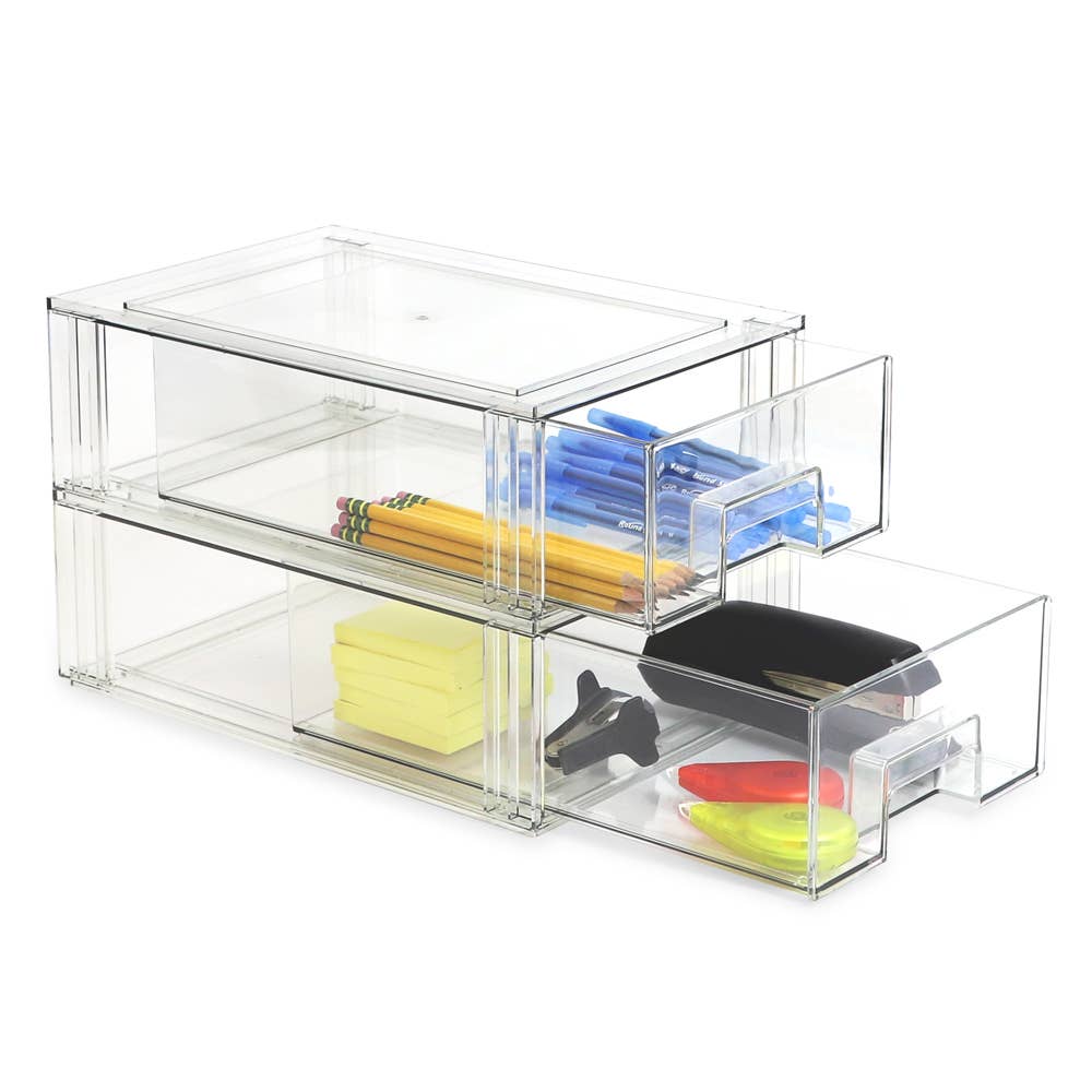 Isaac Jacobs International - Wholesale Drawer Organizer - Isaac Jacobs Medium Stackable Plastic Organizer Drawer3