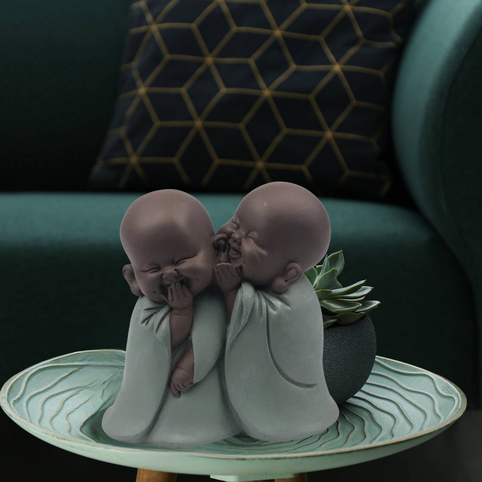 Zen'Arôme - Wholesale Sculpture - Buddha Statuette 2 Bronze Whisperer Source of Good Mood5