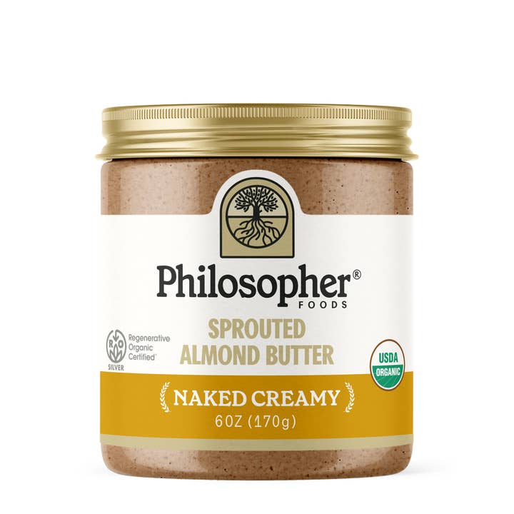 Philosopher Foods - Wholesale Nut butter - Naked Creamy Sprouted Almond Butter 6oz