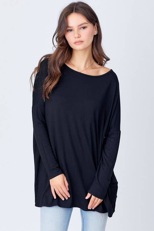 A.gain – wholesale Tunic – Women’s – 11003L07 - SOLID LONG SLEEVE PIKO TOP3