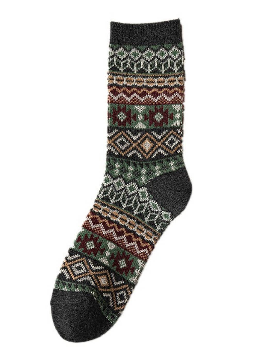 Funkyrel® Atzbranding Limited - Vendita all'ingrosso Calzini - Donna - Rufia - Calze Invernali Boho Retro a Metà Polpaccio2