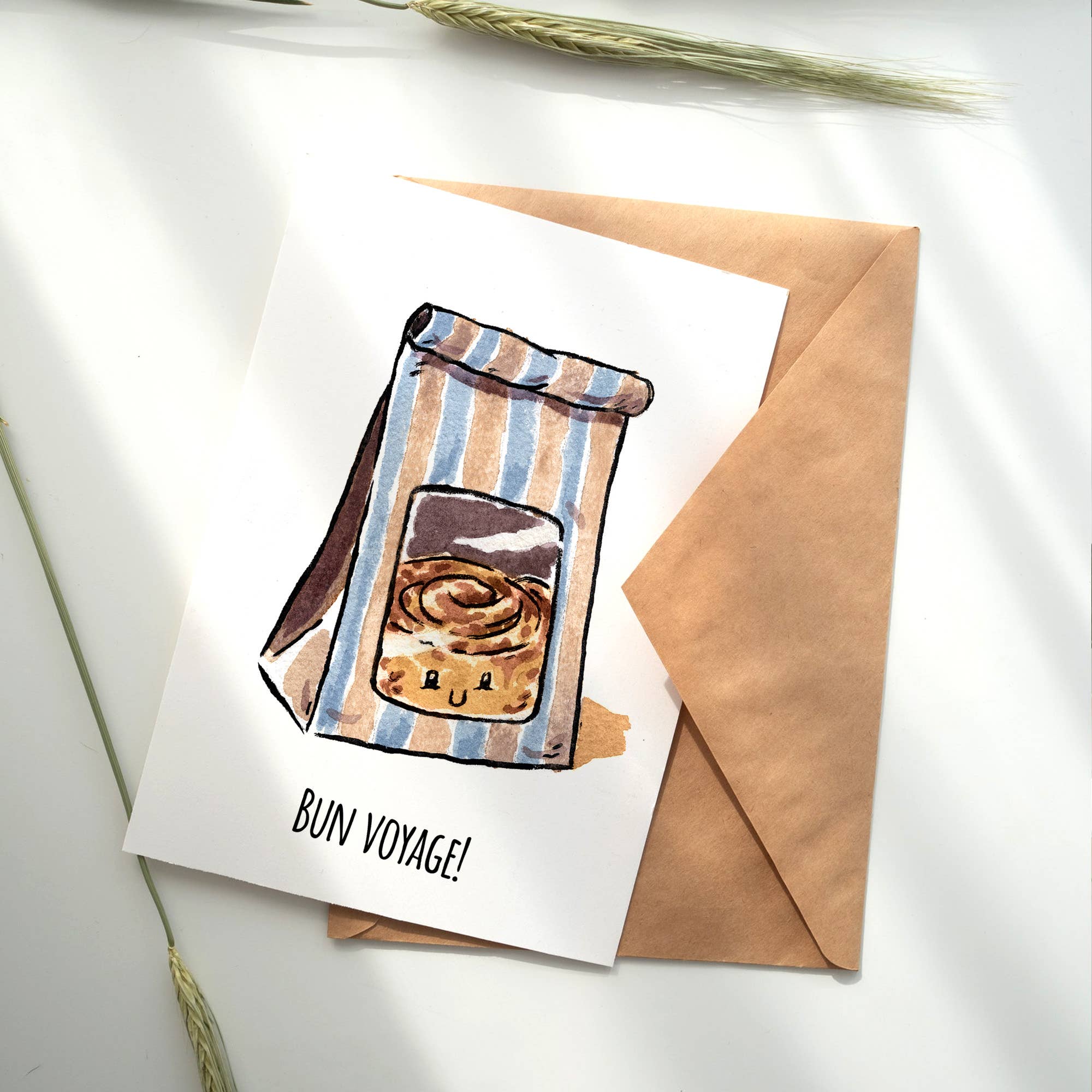 Aaron Millard Illustration – Engroshandel Hverdagshilsen kort – „Bun Voyage“ - Miss You, Bevæger sig, Pensionering, Nyt jobkort3