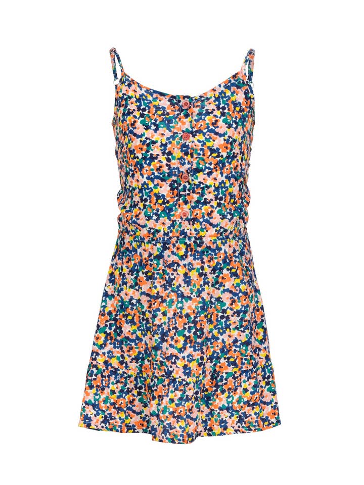 Abito corto da bambina con spalline, vita elasticizzata per la vendita all'ingrosso da parte di J&JOY