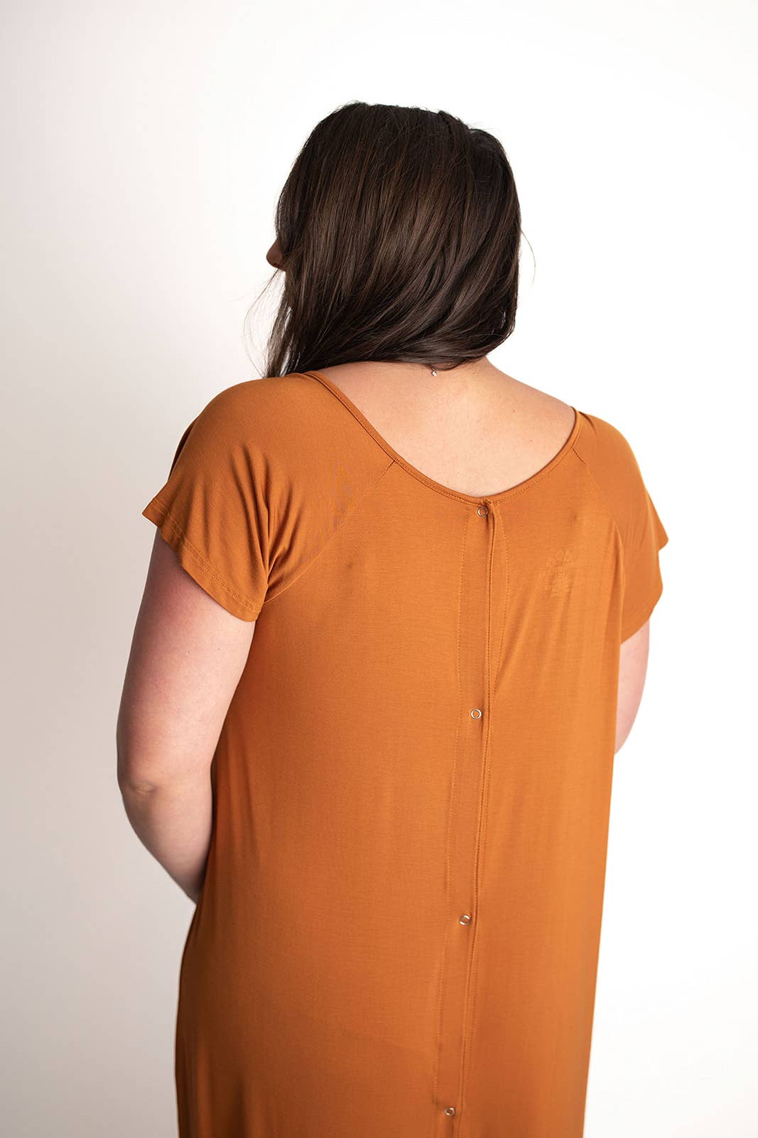 Three Little Tots - Wholesale Dress - Maternity - Saddle Orange Western Mommy Labor & Delivery/ Nursing Gown 7