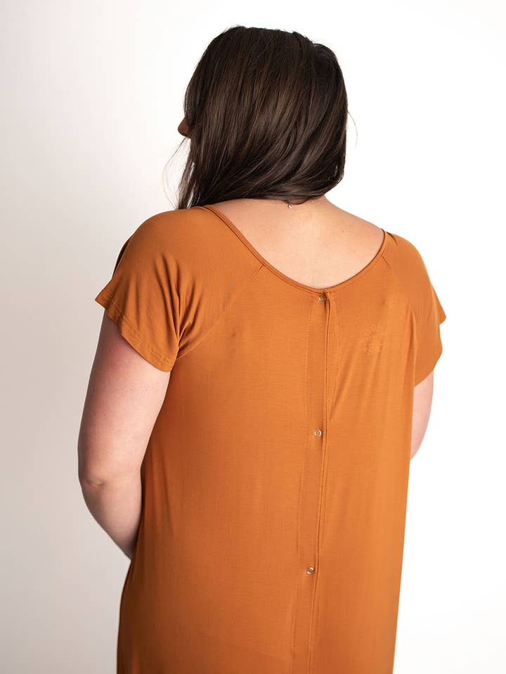 Three Little Tots - Wholesale Dress - Maternity - Saddle Orange Western Mommy Labor & Delivery/ Nursing Gown 7