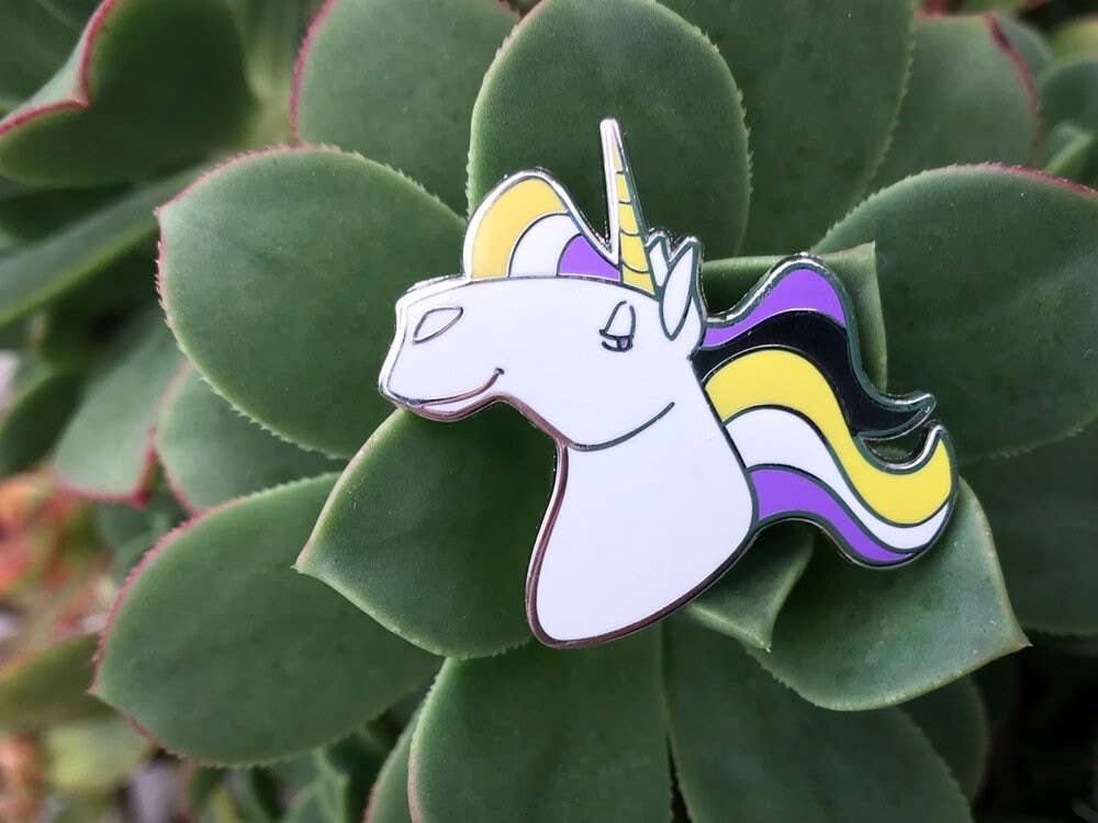 Geekly Whimsical - Wholesale Lapel Pin/Button - Pride-icorns! Pride Unicorn Enamel Pin - Nonbinary5